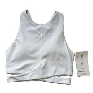 Athleta New Conscious Cut Out White Crop Bra A-C NWOT Retail $69 Size XS